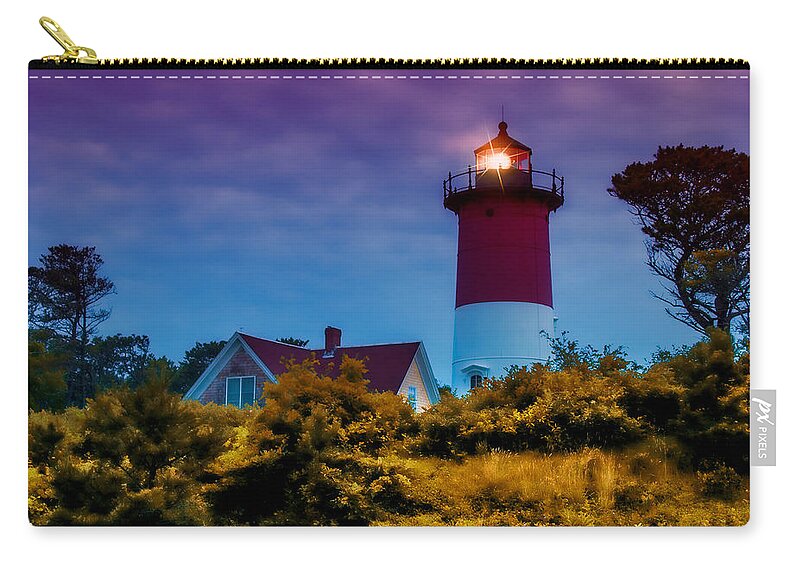Cape Cod Landscape Photography Zip Pouch featuring the photograph Sun setting inner light by Jeff Folger