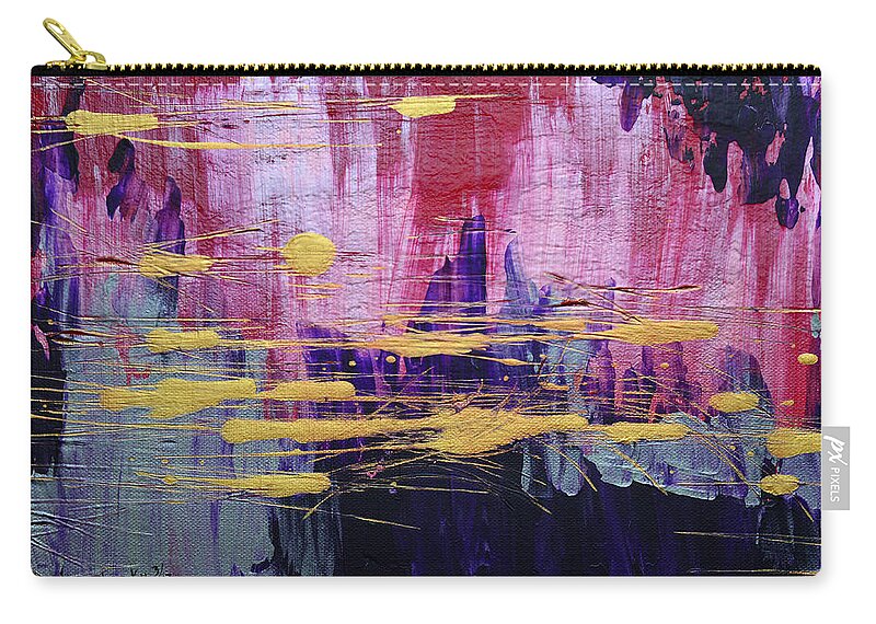 Bold Abstract Zip Pouch featuring the painting Sun Stroke by Donna Blackhall