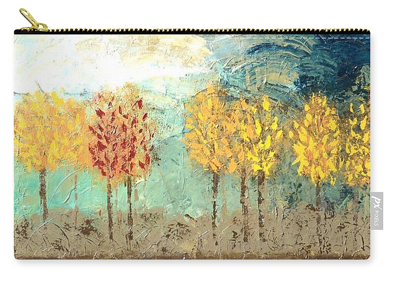 Sun Zip Pouch featuring the painting Sundown by Linda Bailey