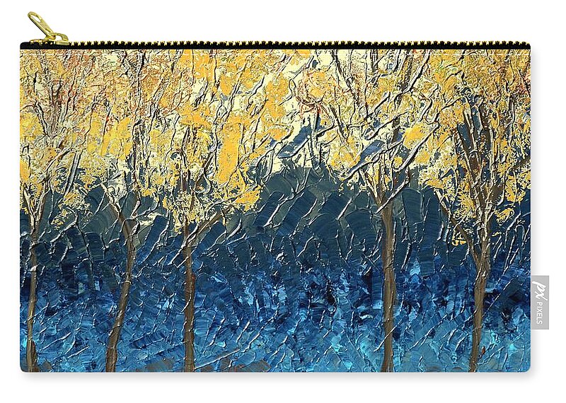 Sundrenched Carry-all Pouch featuring the painting Sundrenched Trees by Linda Bailey