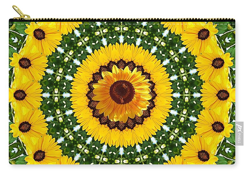 Sunflower Picture Zip Pouch featuring the photograph Sunflower Centerpiece by Joseph J Stevens