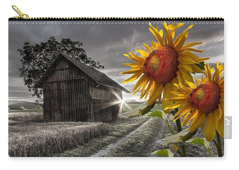 Appalachia Carry-all Pouch featuring the photograph Sunflower Watch by Debra and Dave Vanderlaan