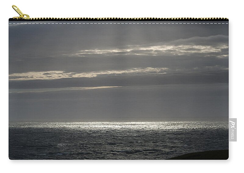 Scotland Zip Pouch featuring the photograph Sunlight at sea past Stoer Lighthouse by Gary Eason