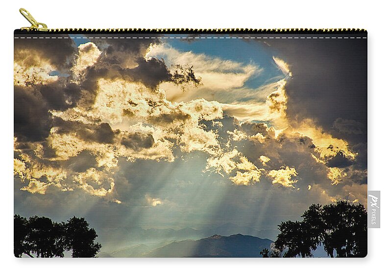 Forest Carry-all Pouch featuring the photograph Sunlight Raining Down From the Heavens by James BO Insogna