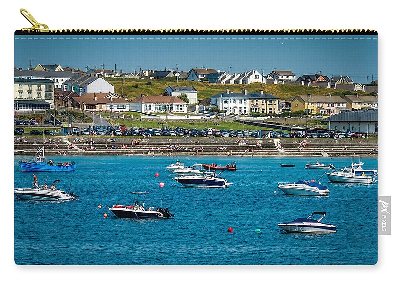 Ireland Zip Pouch featuring the photograph Sunny Summer Day on Kilkee Bay by James Truett