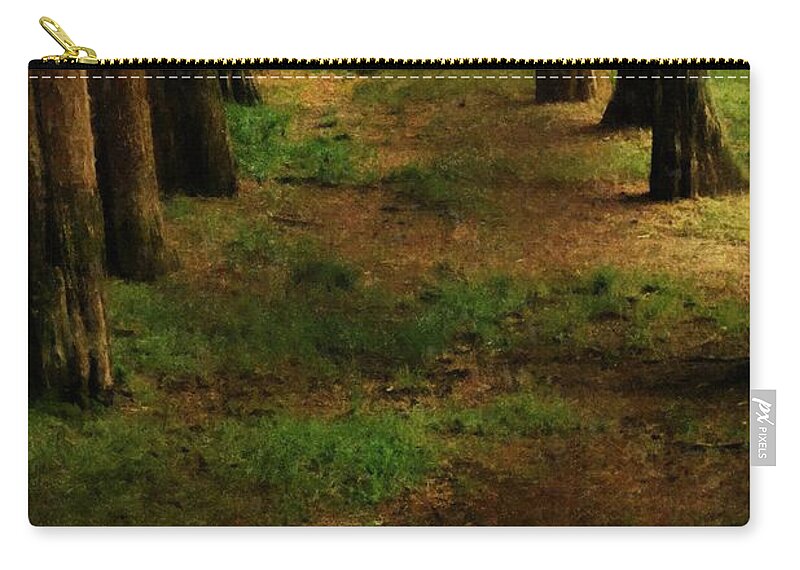Trees Zip Pouch featuring the painting Sunrise Allee by RC DeWinter