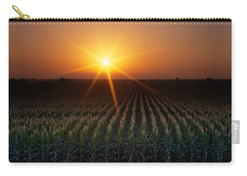 Photography Zip Pouch featuring the photograph Sunrise, Crops, Farm, Sacramento by Panoramic Images