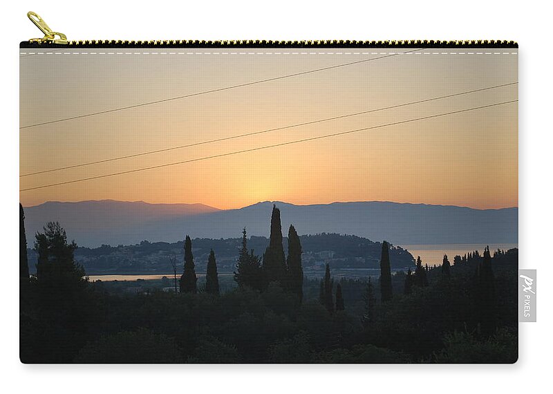 Corfu Zip Pouch featuring the photograph Sunrise In Corfu by George Katechis