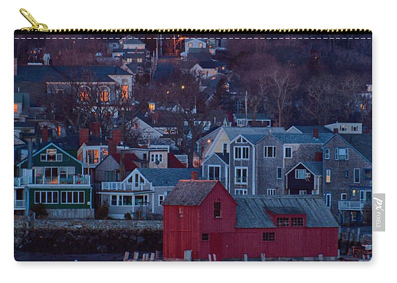 #jefffolger Zip Pouch featuring the photograph Sunrise moon sets by Jeff Folger