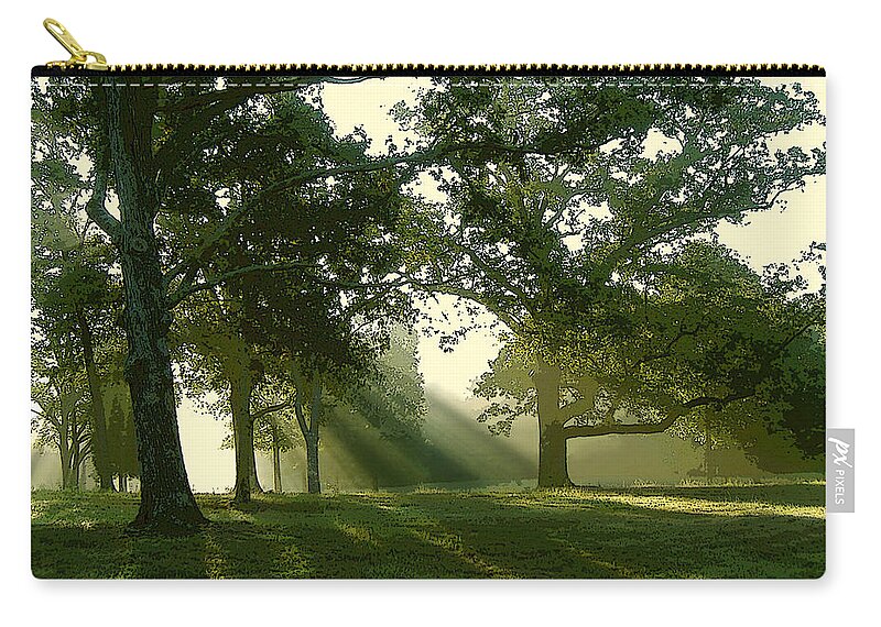 Lee Owenby Zip Pouch featuring the photograph Sunrise On Antioch Road by Lee Owenby