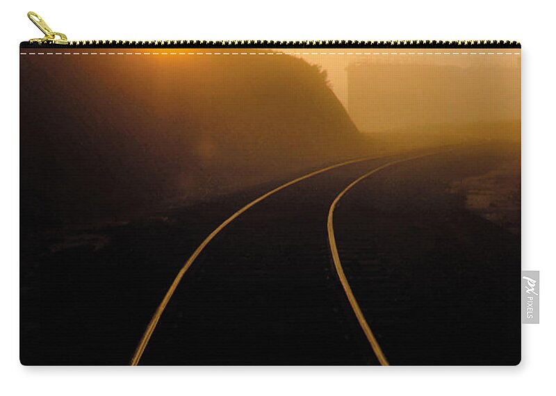 Sunrise Zip Pouch featuring the photograph Sunrise on the Tracks by Garry McMichael