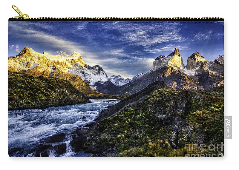 Patagonia Zip Pouch featuring the photograph Sunrise Over Cascades 2 by Timothy Hacker