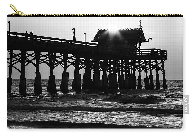 Florida Zip Pouch featuring the photograph Sunrise Over Pier by Stefan Mazzola
