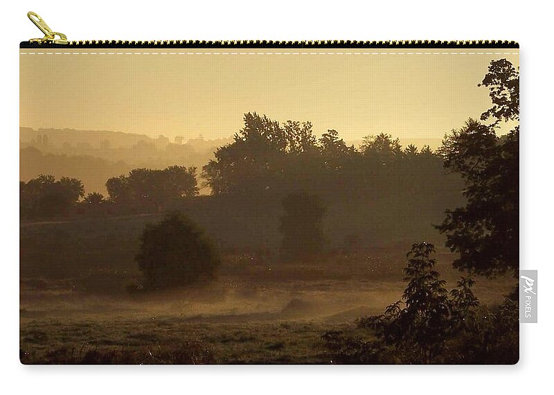 Landscape Zip Pouch featuring the photograph Sunrise over the Mist by Mary Wolf