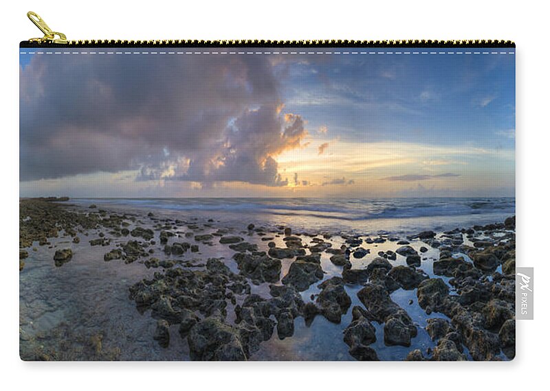 Clouds Zip Pouch featuring the photograph Sunrise Panorama by Debra and Dave Vanderlaan