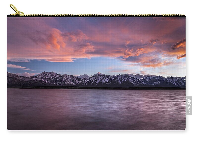 Clouds Zip Pouch featuring the photograph Sunset at Crowley Lake by Cat Connor