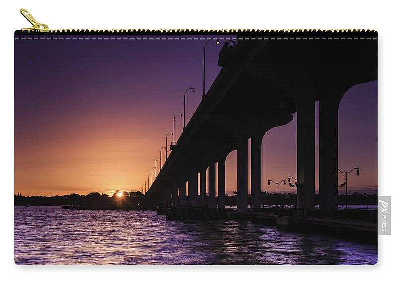 Sunset Zip Pouch featuring the photograph Sunset at Jensen Beach by Fran Gallogly