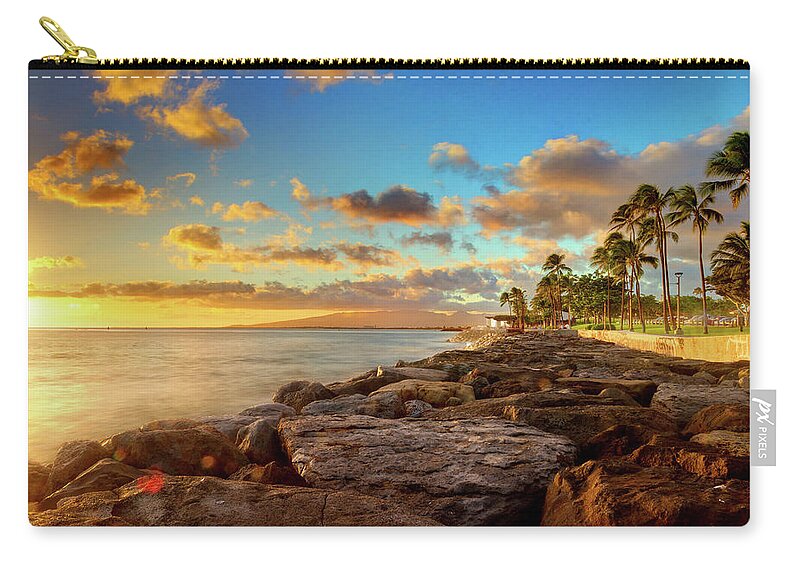 Scenics Carry-all Pouch featuring the photograph Sunset At Kakaako, Oahu by Anna Gorin