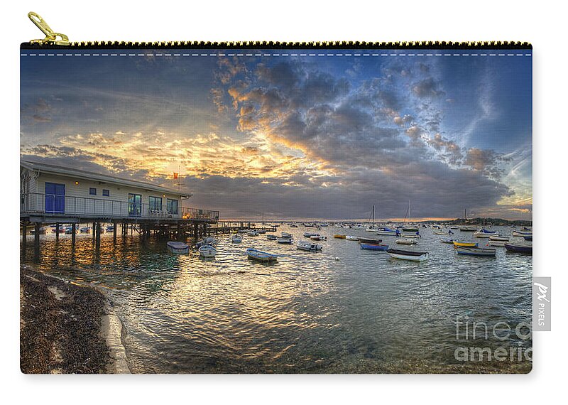 Yhun Suarez Zip Pouch featuring the photograph Sunset At Poole by Yhun Suarez