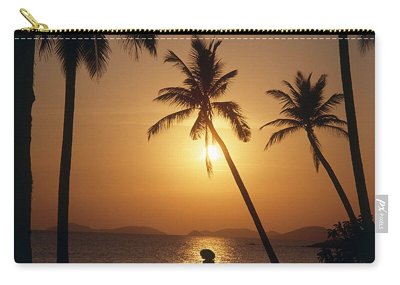 Sunset Zip Pouch featuring the photograph Sunset At The Beach, Vietnam by Paul Stepan-Vierow