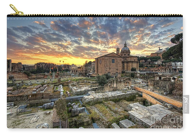 Yhun Suarez Zip Pouch featuring the photograph Sunset At The Ruins by Yhun Suarez