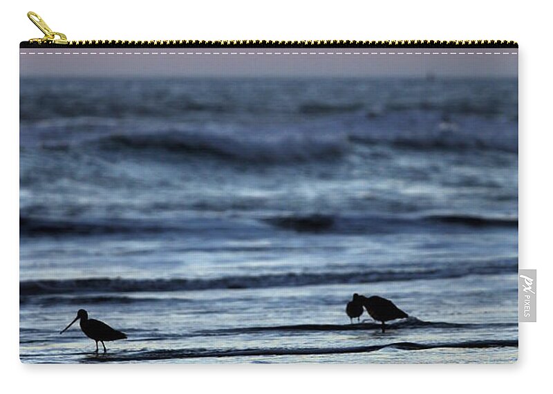 Golden Zip Pouch featuring the photograph Sunset Birds by Henrik Lehnerer