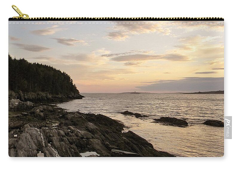 Maine Zip Pouch featuring the photograph Sunset by the Sea by Jean Goodwin Brooks