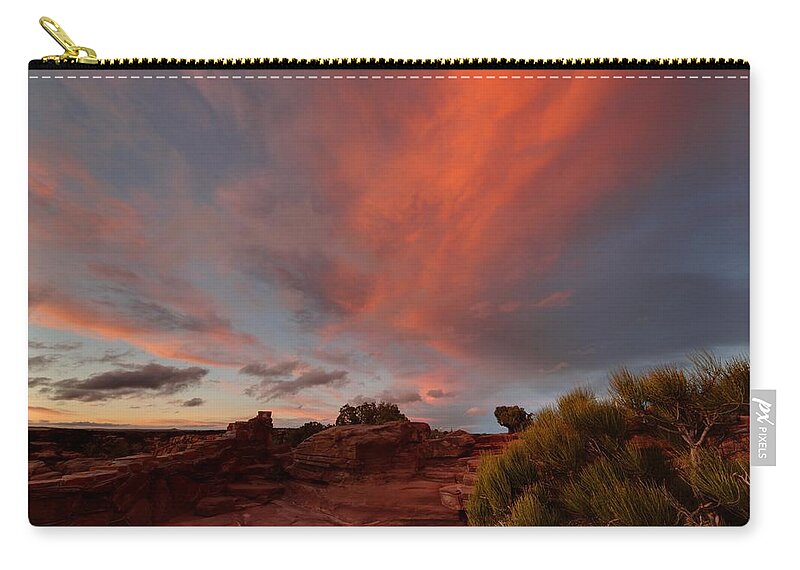 Tranquility Zip Pouch featuring the photograph Sunset Clouds At Dead Horse Point by © Jan Zwilling
