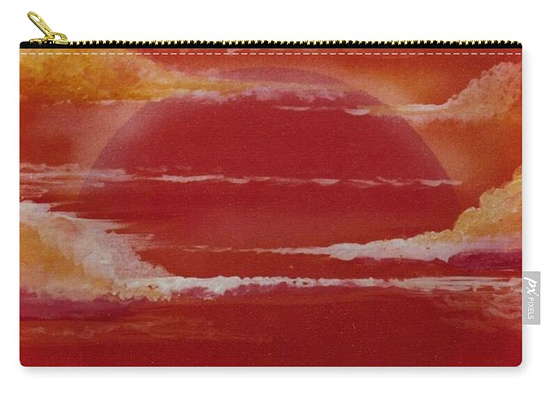 Painting Zip Pouch featuring the painting Sunset by David Neace