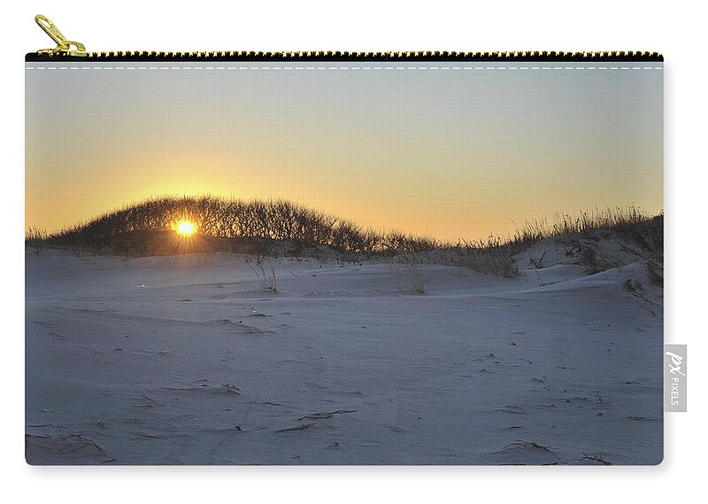 Sunset Dune Island Beach State Park Nj Zip Pouch featuring the photograph Sunset Dune Island Beach State Park by Terry DeLuco