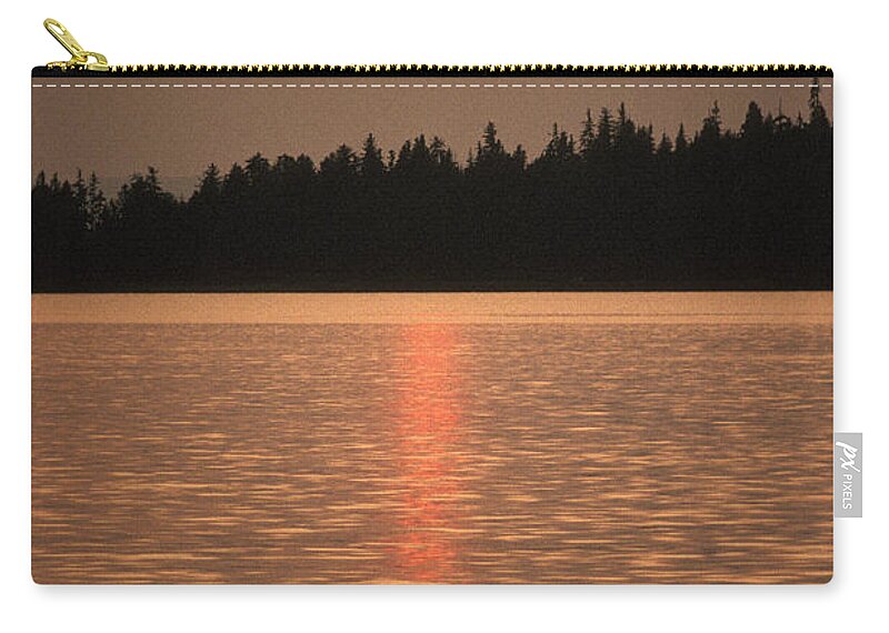 Alaska Landscape Zip Pouch featuring the photograph Sunset In Alaska by Ron Sanford