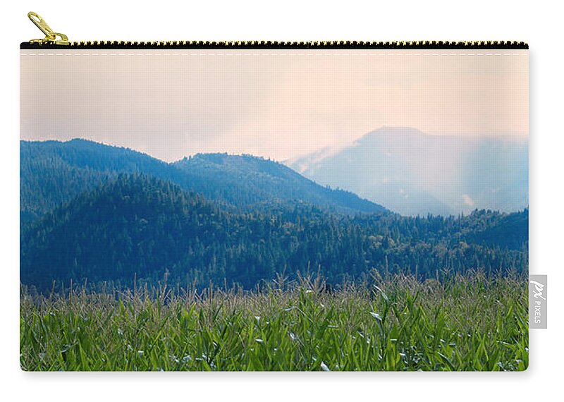 Sunset Zip Pouch featuring the photograph Sunset in the Cornfields by Melanie Lankford Photography