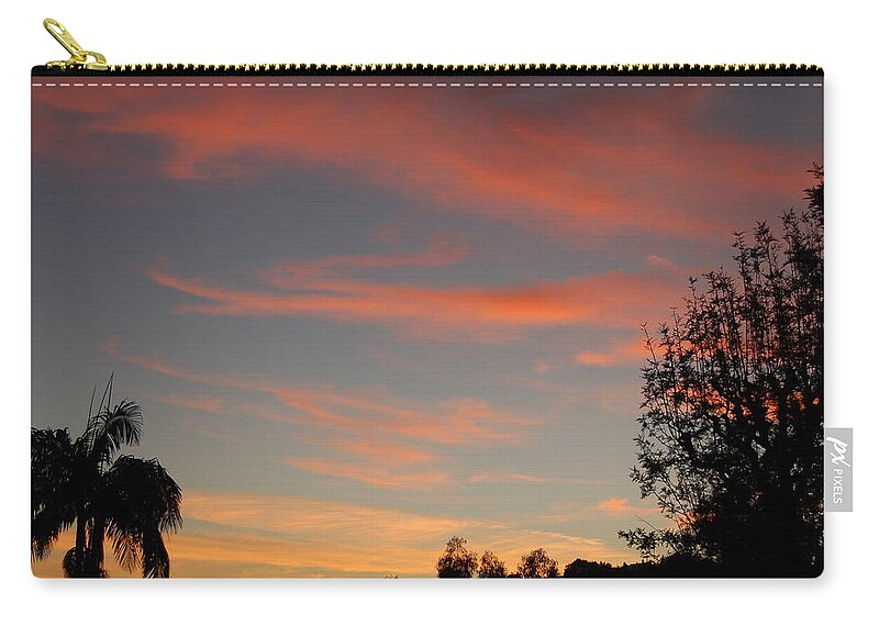 Linda Brody Zip Pouch featuring the photograph Sunset Landscape XVI by Linda Brody