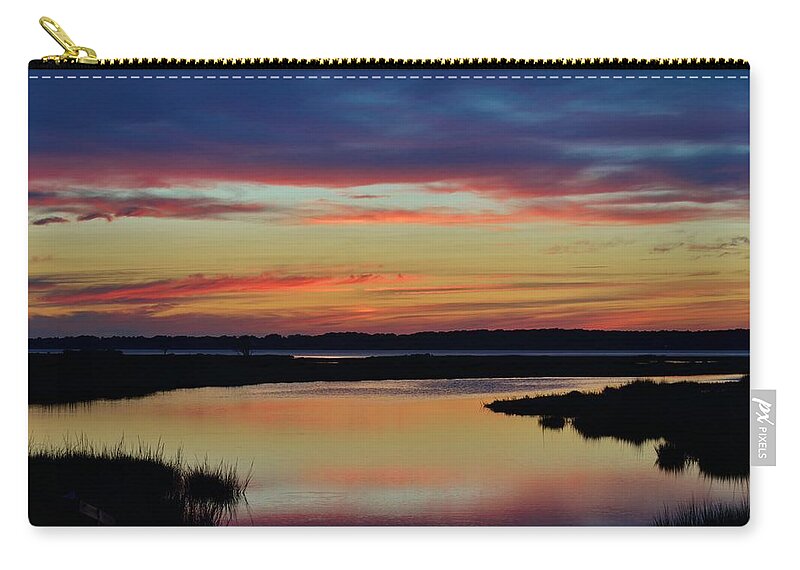 Beach Bum Pics Zip Pouch featuring the photograph Sunset Marsh by Billy Beck