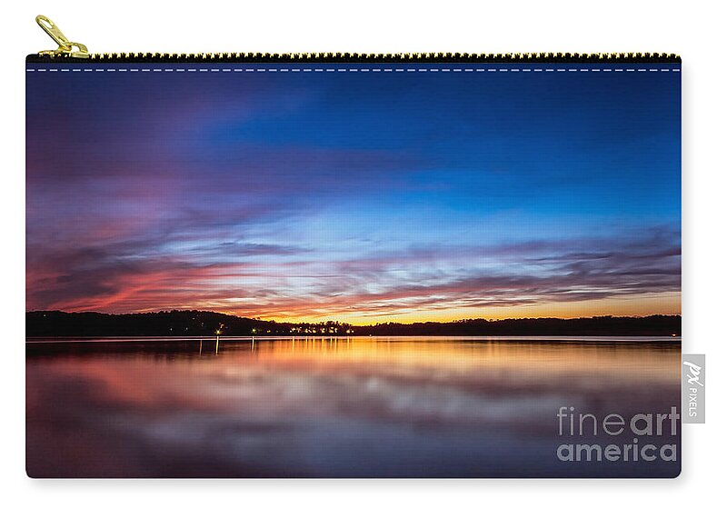 Lake-lanier Zip Pouch featuring the photograph Sunset on Lake Sidney Lanier by Bernd Laeschke