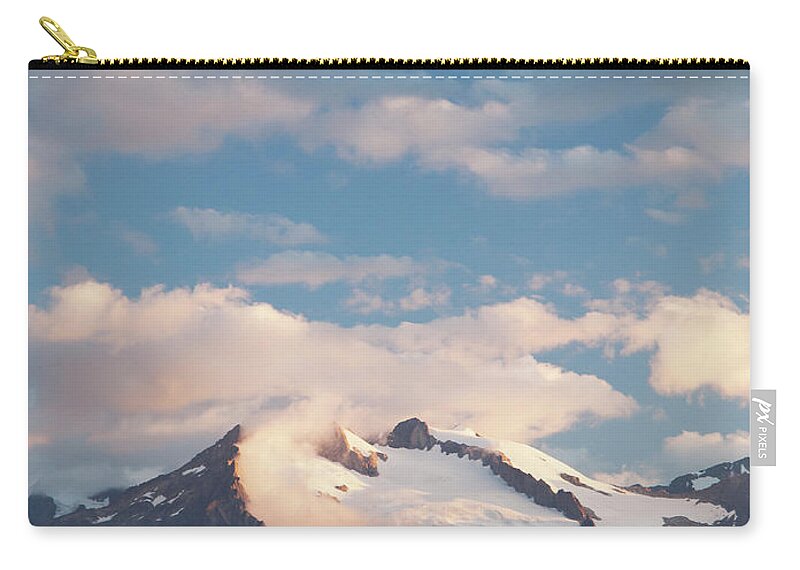 Tranquility Zip Pouch featuring the photograph Sunset Over The Alps by Buena Vista Images