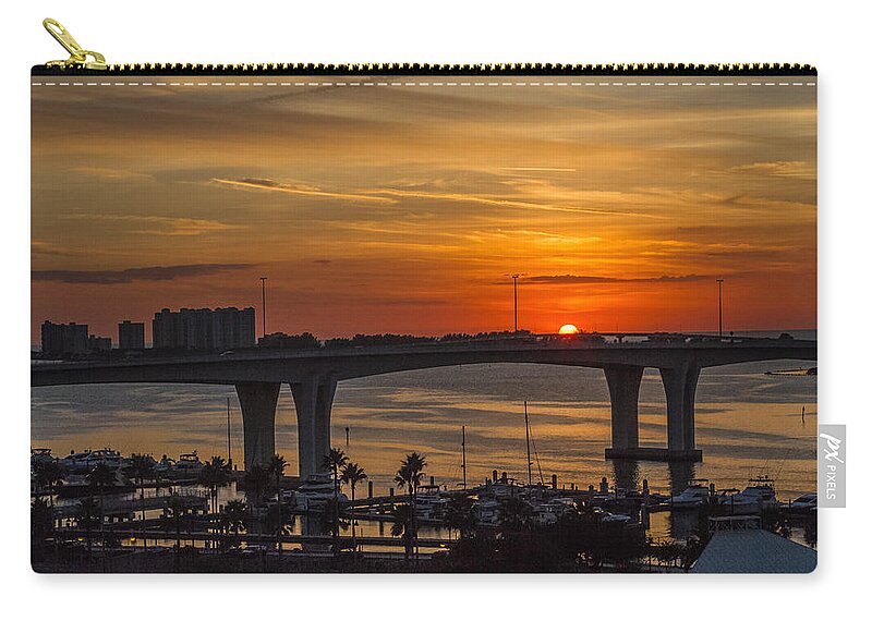 Clearwater Beach Zip Pouch featuring the photograph Sunset over the beach by Jane Luxton