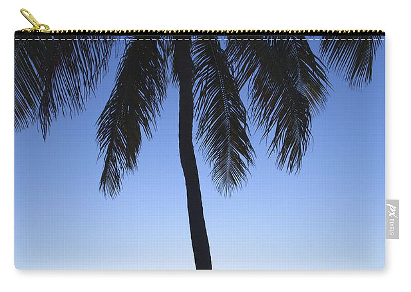 Bayshore Carry-all Pouch featuring the photograph Sunset Palm by Raul Rodriguez