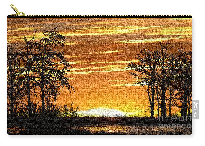 Sunset Zip Pouch featuring the painting Sunset reflection by Helena Marais