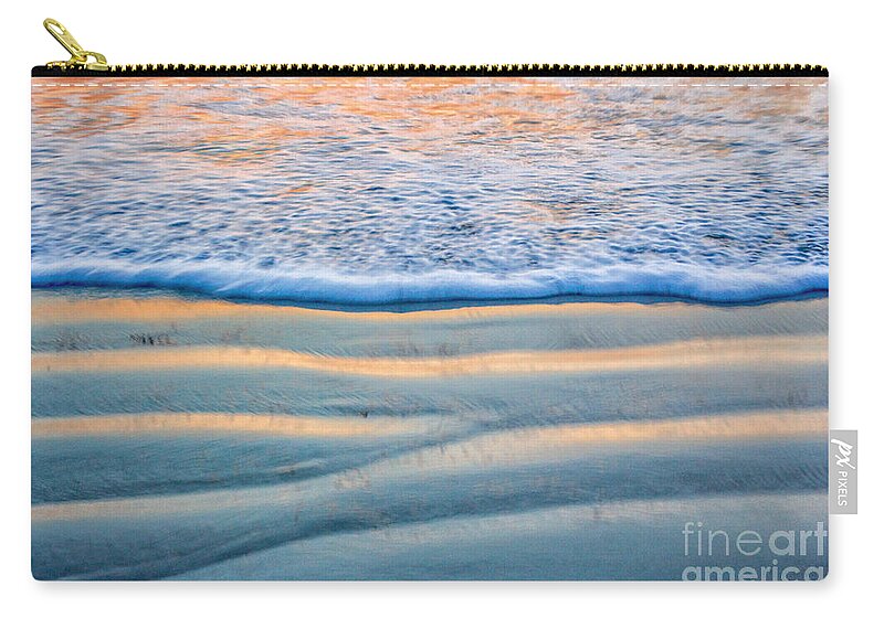 Ocean Zip Pouch featuring the digital art Sunset Surf by Georgianne Giese