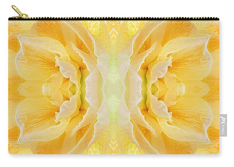 Yellow Amaryllis Zip Pouch featuring the photograph Sunshine Mosaic - Vertical by Gill Billington