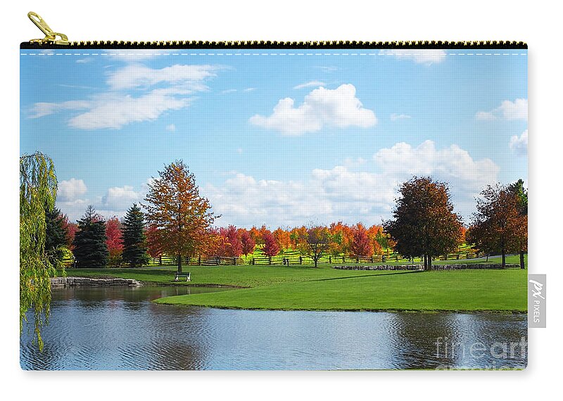 Scenery Zip Pouch featuring the photograph Sunshine on a Country Estate by Barbara McMahon