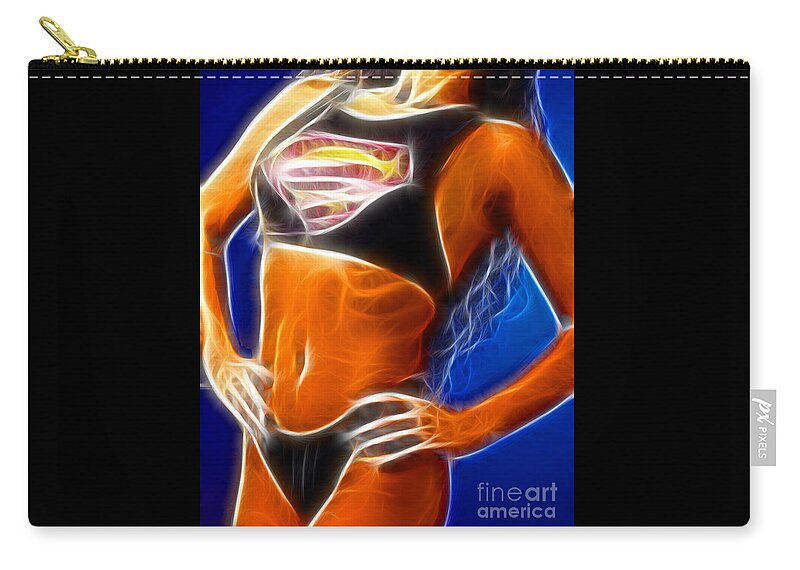 Fashion Zip Pouch featuring the photograph Superman 1 Fractal by Gary Gingrich Galleries