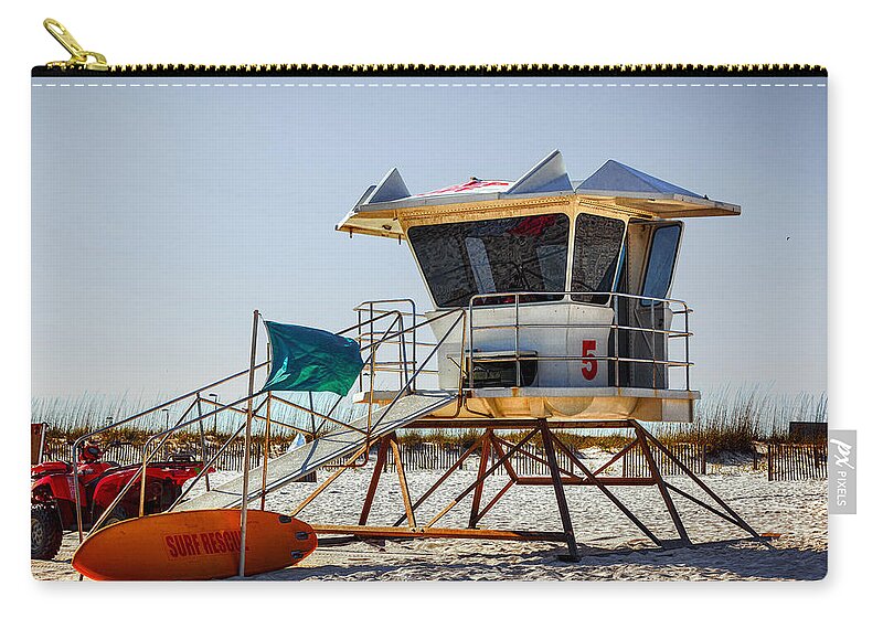 Pensacola Zip Pouch featuring the photograph Surf Rescue by Sennie Pierson