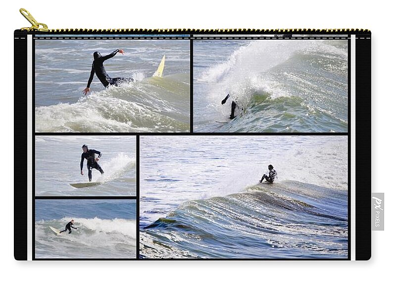 Posters Zip Pouch featuring the photograph Surfing Cayucos by AJ Schibig