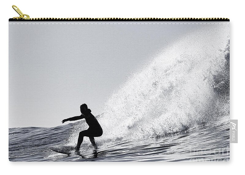 Surfing Zip Pouch featuring the photograph Surfing the Avalanche by Paul Topp