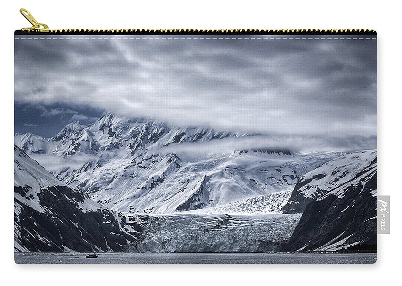 Glacier Zip Pouch featuring the photograph Surprise Glacier by Erika Fawcett
