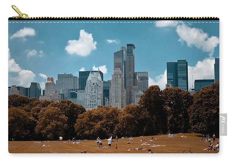 Abstract Zip Pouch featuring the photograph Surreal Summer Day in Central Park by Amy Cicconi