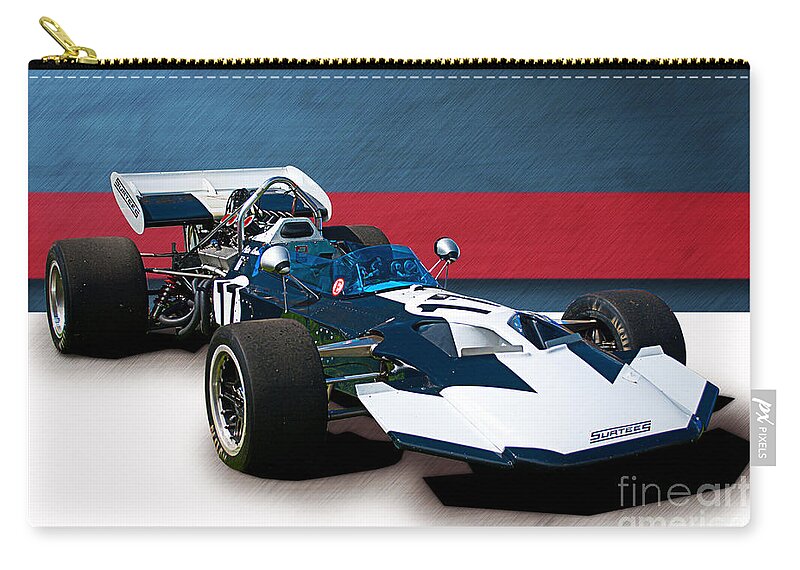 Surtees Zip Pouch featuring the photograph Surtees TS8 F5000 by Stuart Row