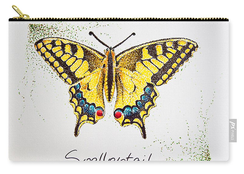 Swallowtail Zip Pouch featuring the drawing Swallowtail - Butterfly by Katharina Bruenen